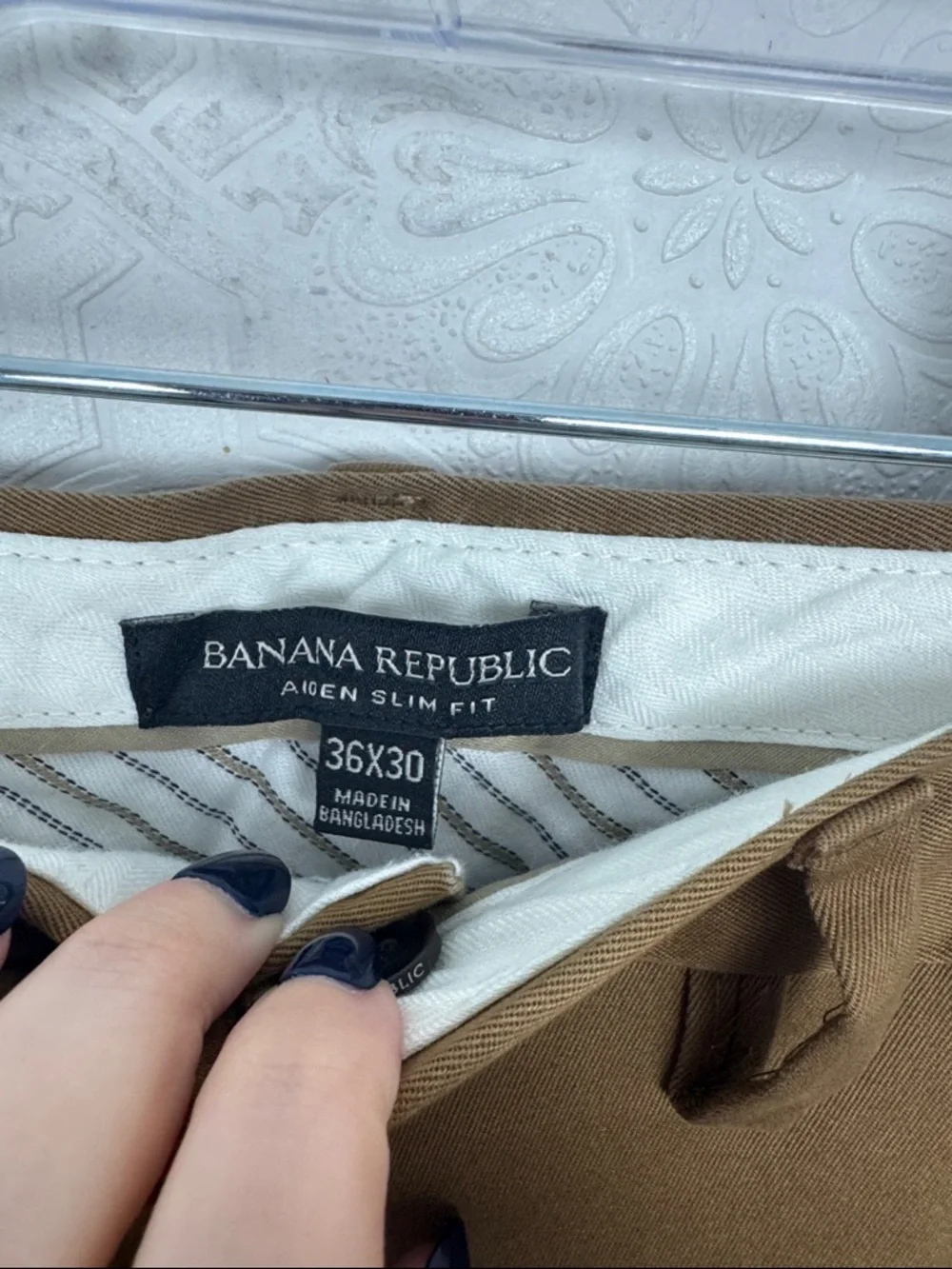 Banana Republic‎ Aiden Slim Fit Chinos Men’s 36x30 Brown Stretch Cotton Pants